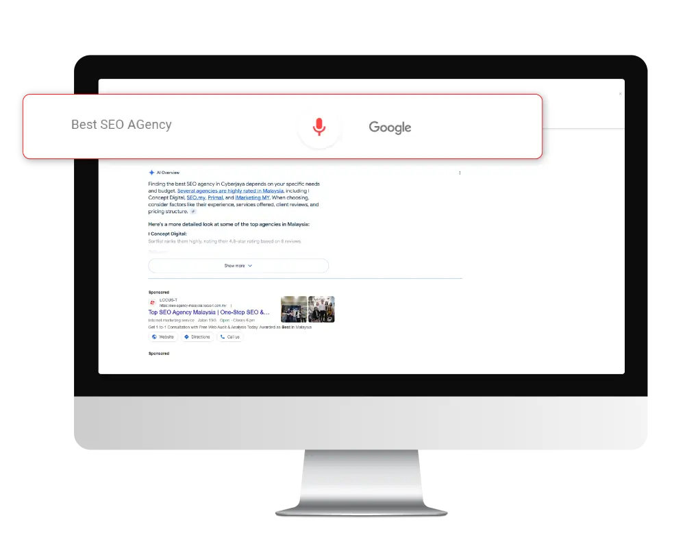 Voice search on Google