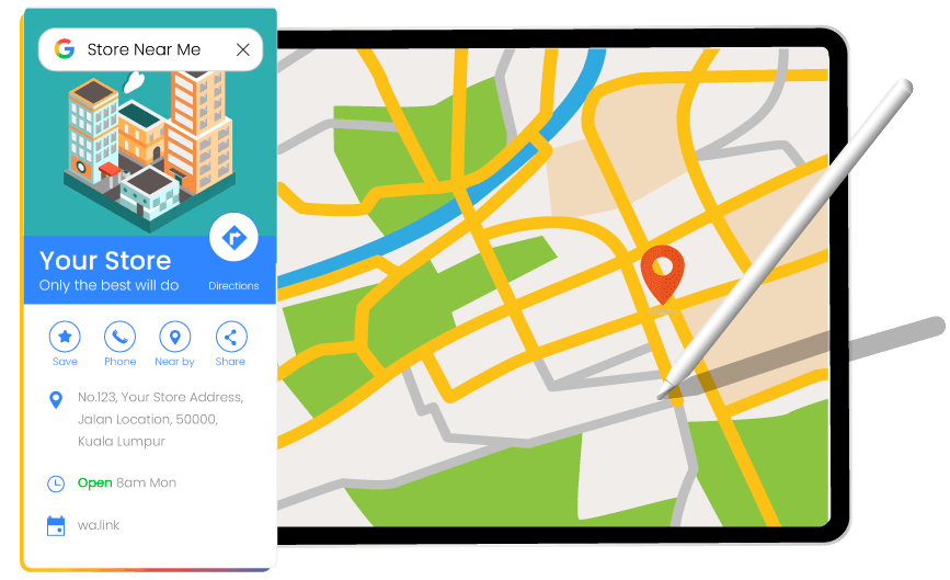 Google map local search result